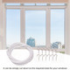 Curtain Wire with Hooks - White